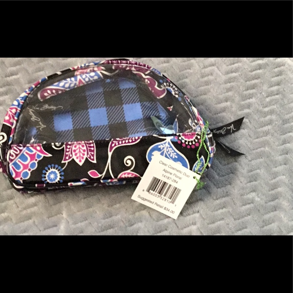 NWT Vera Bradley clear cosmetic duo